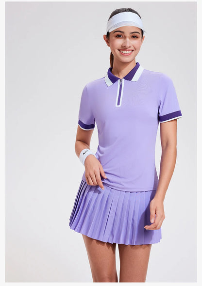 Women Short Sleeve Golf Wear Fashion Lady Top Sports Tennis T Shirts