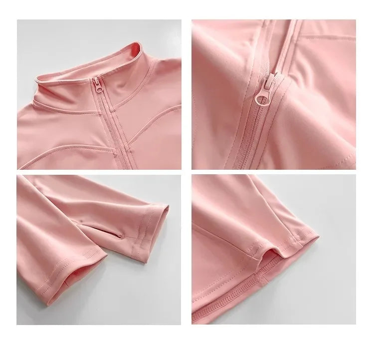 Quick Drying Sports Tight Top Yoga Jacket Long Sleeve S-3XL