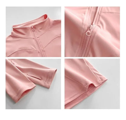 Quick Drying Sports Tight Top Yoga Jacket Long Sleeve S-3XL
