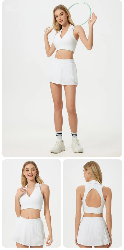 High Waist Tights Tennis Shorts Dress With Pockets Pleated Pocket Skirt Quick Dry Golf Wear