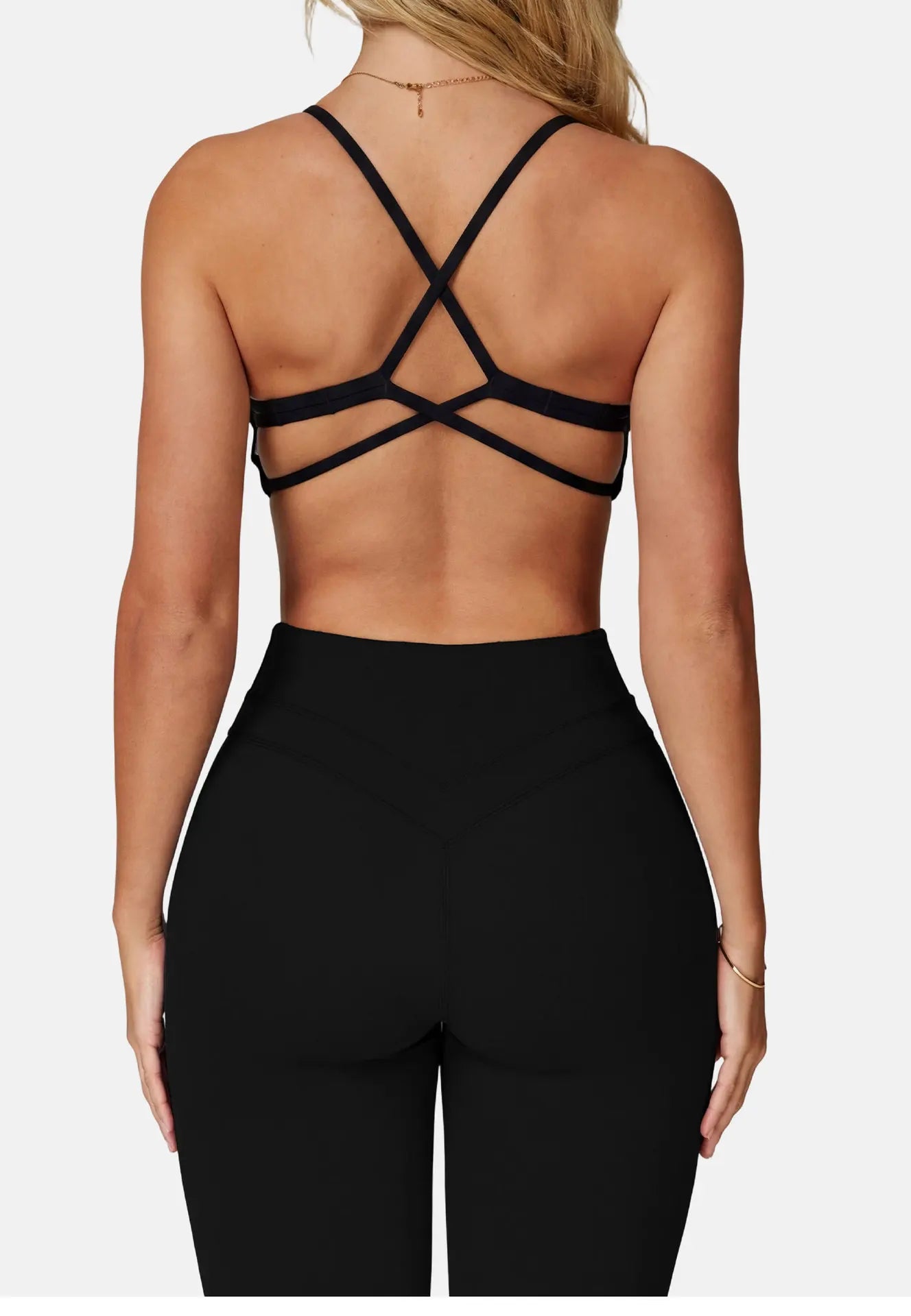 Sports Bra High Impact Support Women Gym Underwear Push-up Back Cross Yoga Crop Top Running Workout Fitness Pilates Solid Color