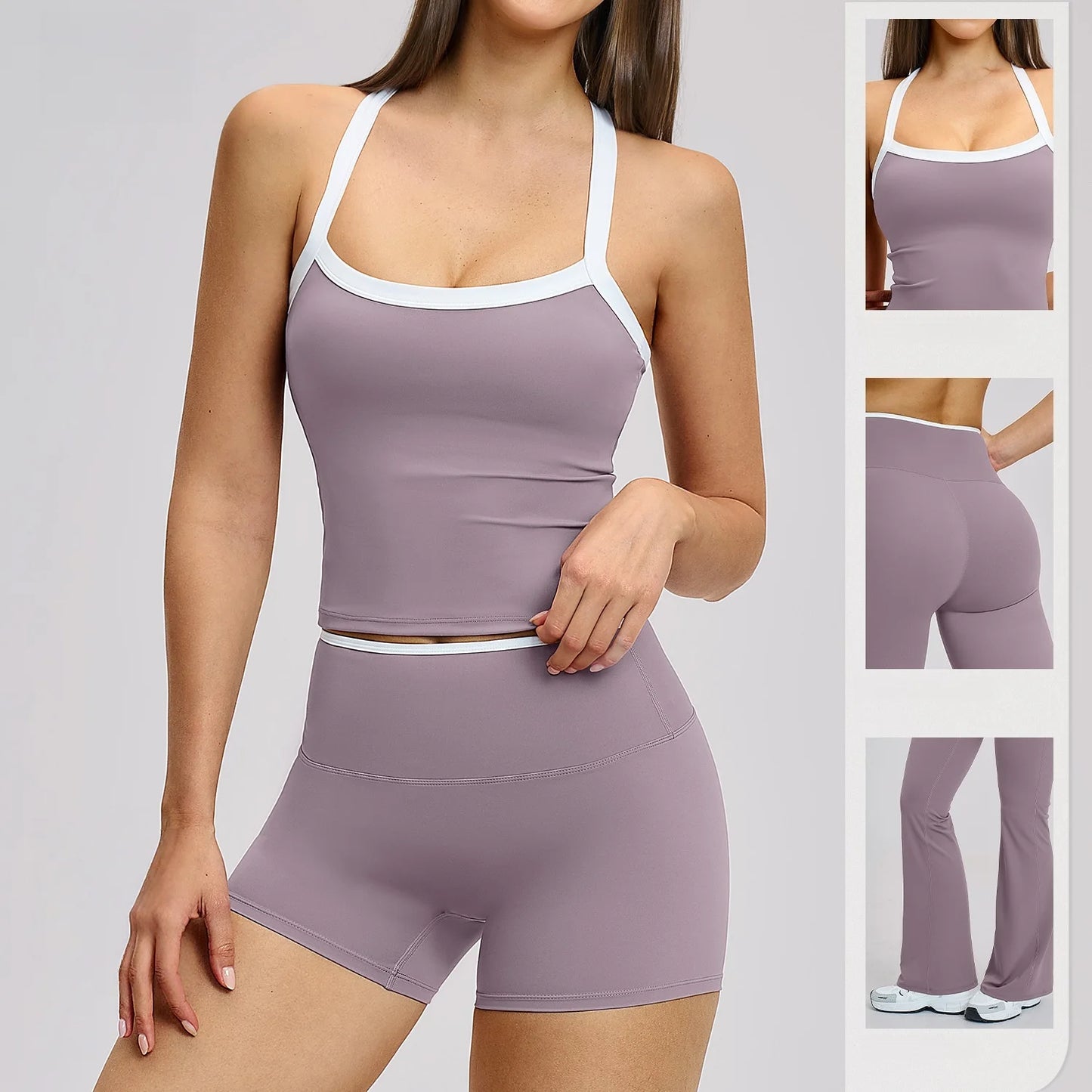 Yoga Set for Women Tight-fitting Gym Outfit Sportswear Yoga Vest Running Shorts Fitness Clothes