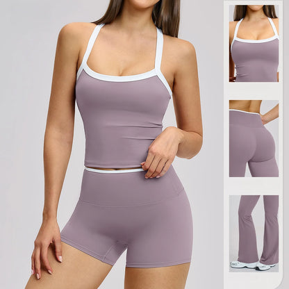 Yoga Set for Women Tight-fitting Gym Outfit Sportswear Yoga Vest Running Shorts Fitness Clothes