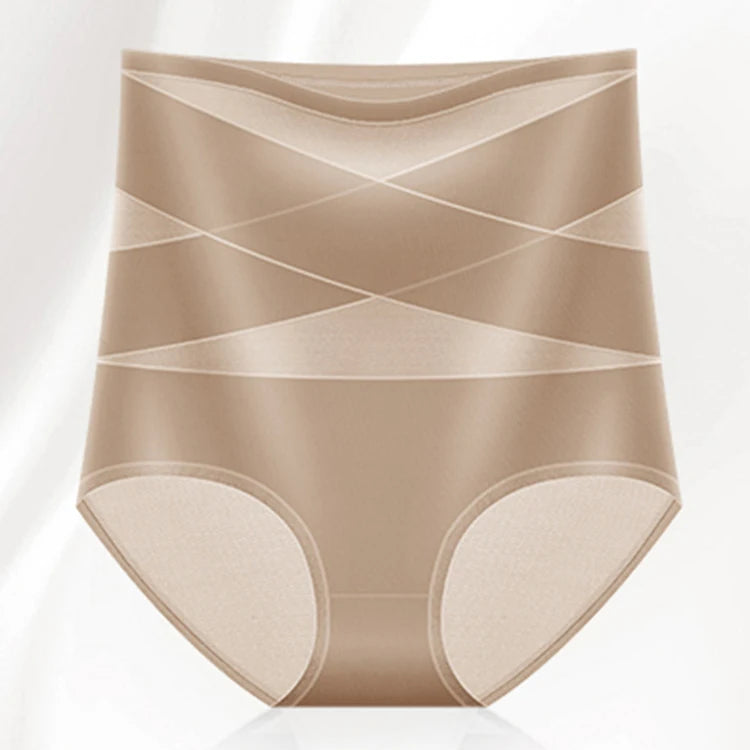 Women's highwaisted postpartum silk pants with abdominal lifting and shaping girdle