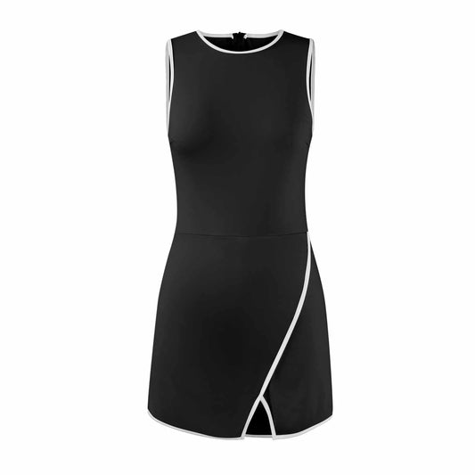 Tennis Dress Workout Dress Athletic Sleeveless Active Dresses Built In Shorts Fashion tight fitting Sports Skirt