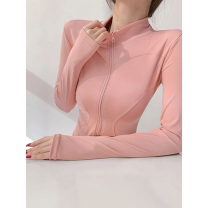 Quick Drying Sports Tight Top Yoga Jacket Long Sleeve S-3XL
