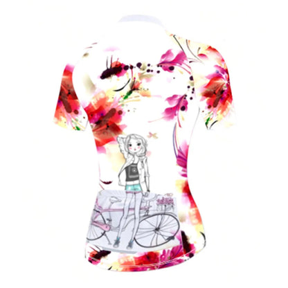 Cycling Jersey Short Sleeve Mountain Bike Shirt for Ladies