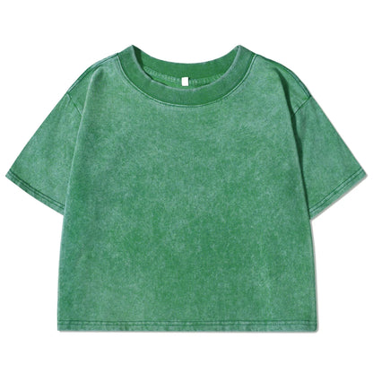 Solid Color Slim Casual Sport Short Sleevel Retro T-shirt