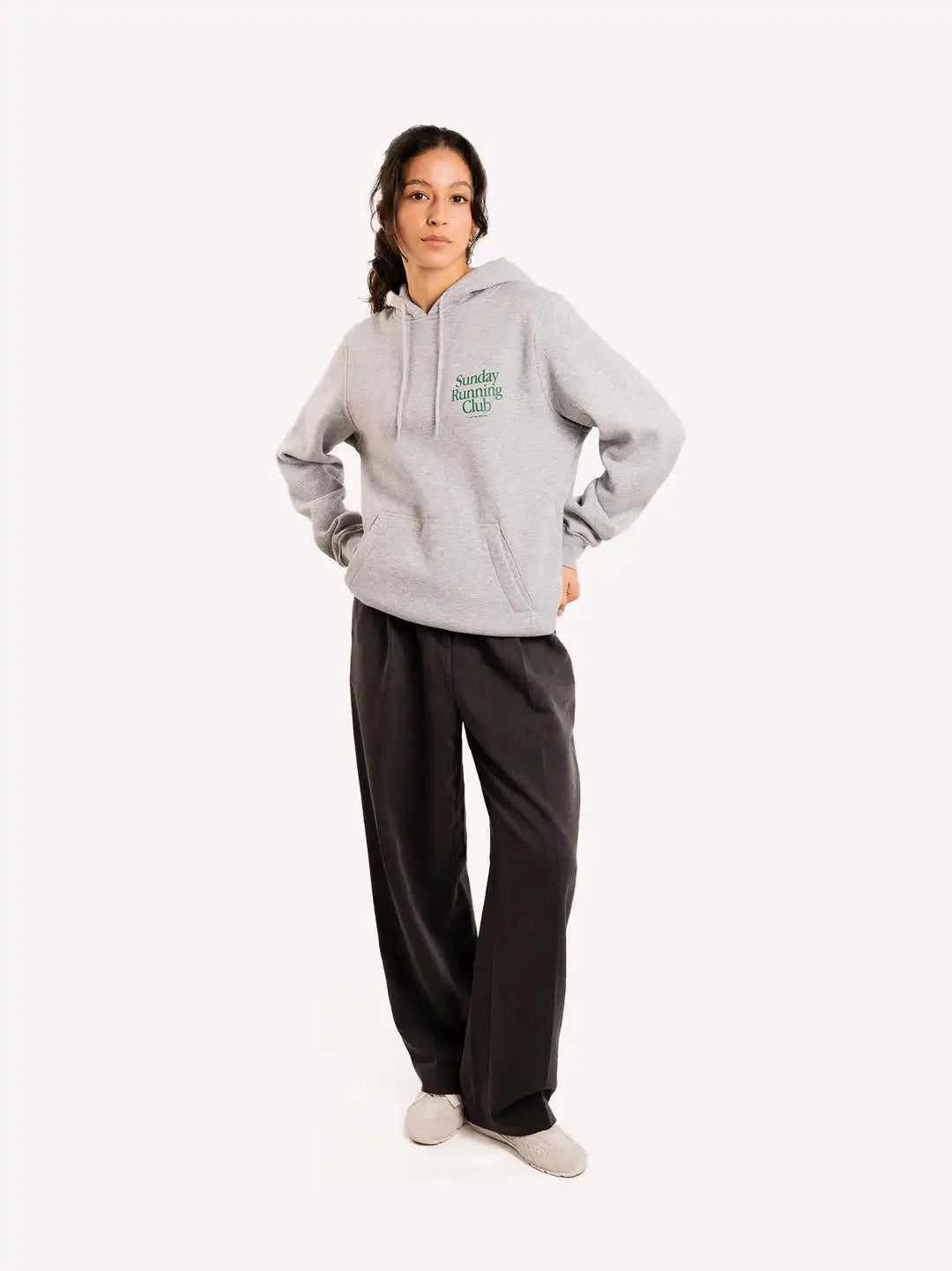 Sunday Running Club Oversized Hoodie Warm in Autumn Winter Thick Fleece Warmth Pullover