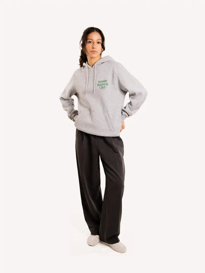 Sunday Running Club Oversized Hoodie Warm in Autumn Winter Thick Fleece Warmth Pullover