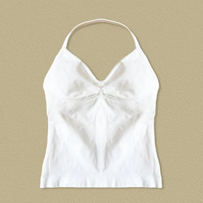 Longline Strappy Top Sports Fitness Tank Top Gym Beautiful Open Back Bra Halter