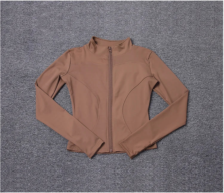 Women Sport Jacket Long Sleeve Shirt Workout Gym Training Clothing Yoga Sportswear