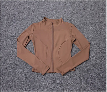 Women Sport Jacket Long Sleeve Shirt Workout Gym Training Clothing Yoga Sportswear