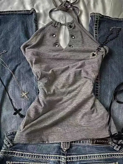 Vintage Sweet Spicy Tees Sleeveless Slim Fit Tank Crop Tops