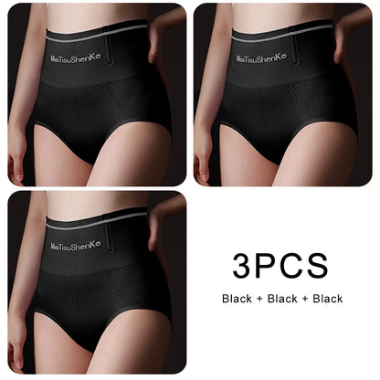 3PCS/set Briefs High Waist Underwear Women Butt Lift Sexy Comfortable Panties Tighten the Abdomen Underpanties Large Size Woman