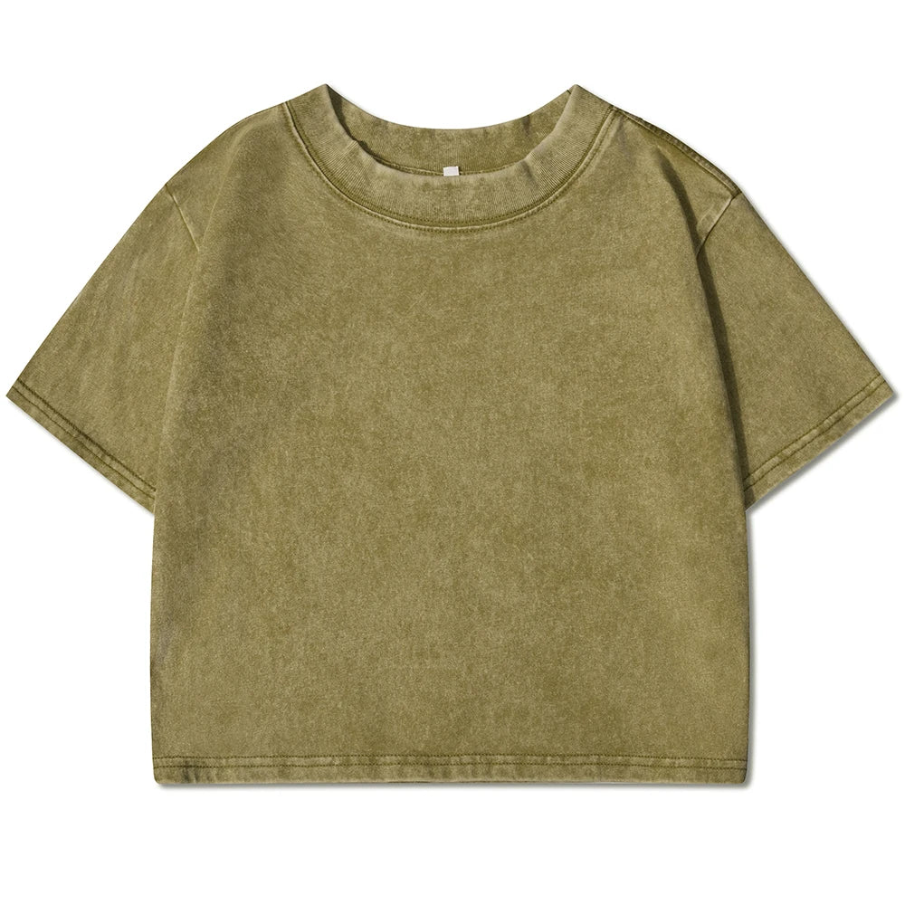 Solid Color Slim Casual Sport Short Sleevel Retro T-shirt