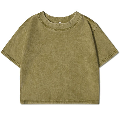 Solid Color Slim Casual Sport Short Sleevel Retro T-shirt