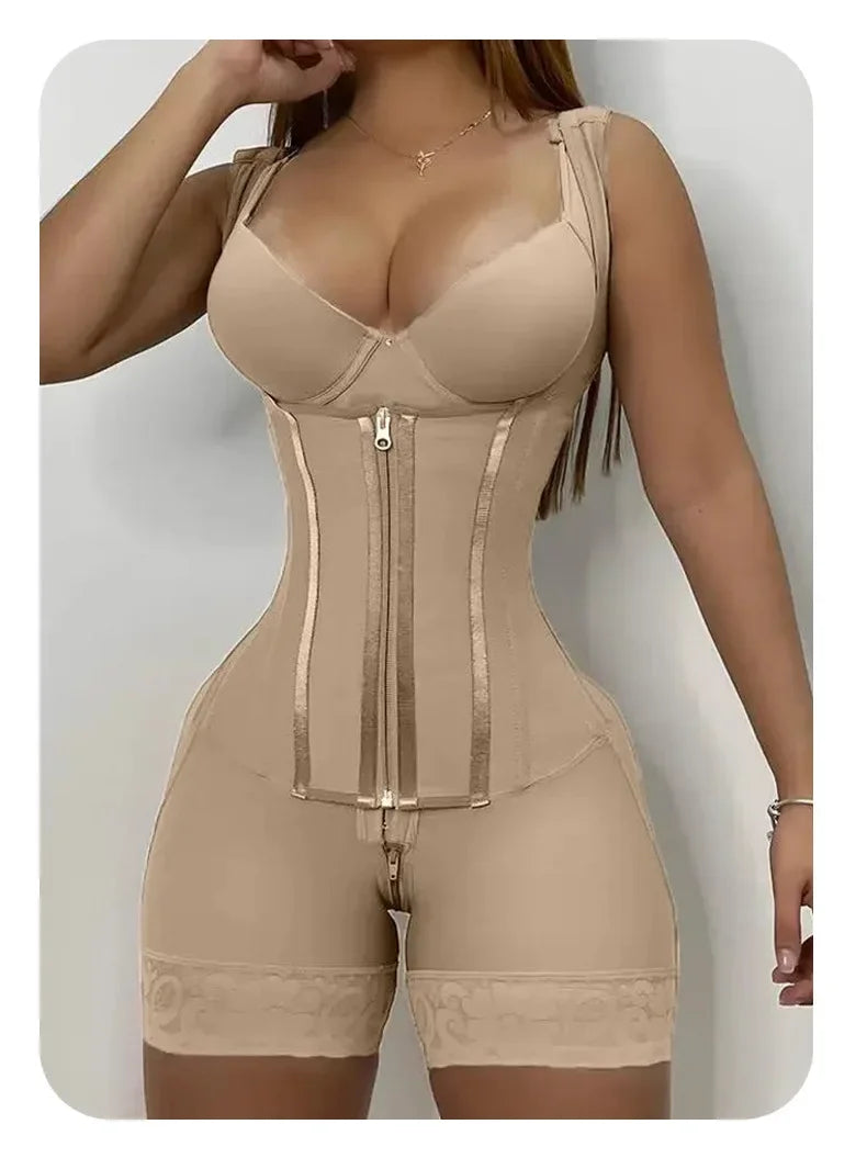 Body Shaper Women Shapewear Bodysuit 9-bone High Compression Girdles Double Tummy Control Full Body Open Crotch