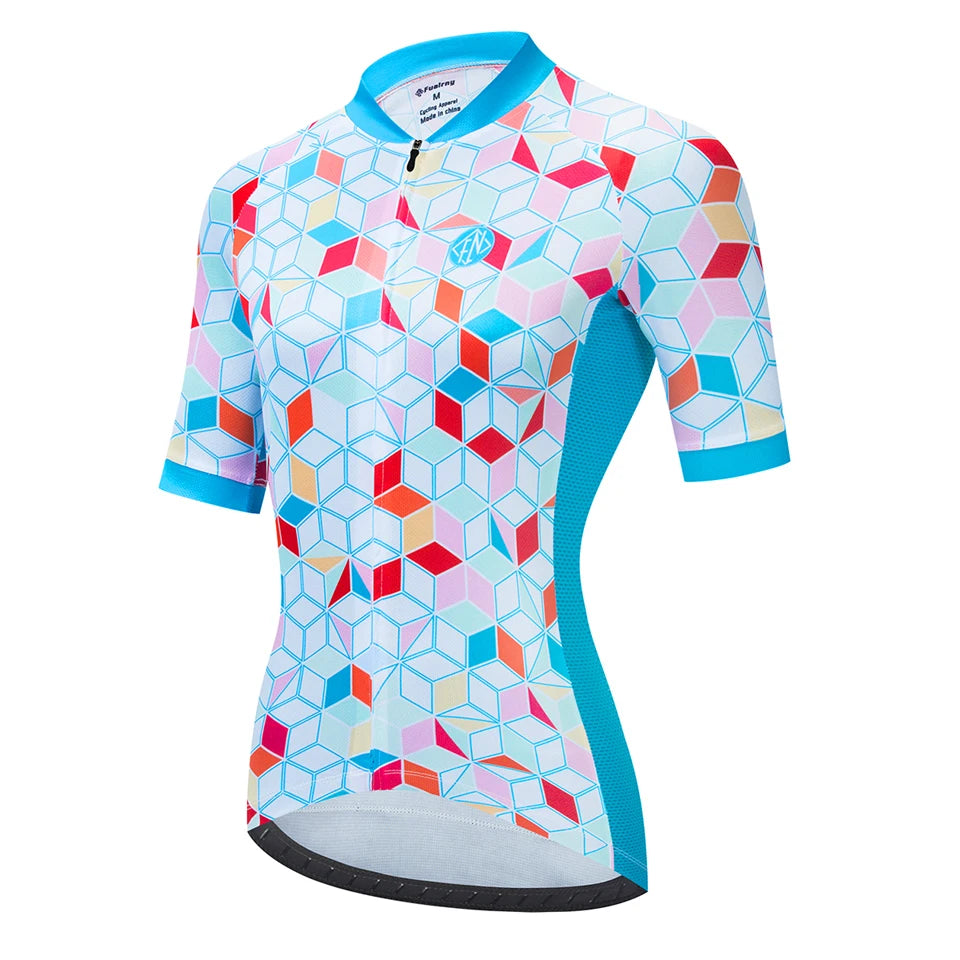 Women Cycling Jersey Tops Summer Racing Short Sleeve MTB Bike Jersey Shirt