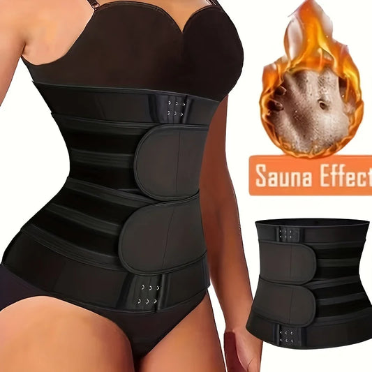 Women Shaping Casual Sports Postpartum Fitness Double Belt Adjustable Triple Hook Waist Trainer Belt