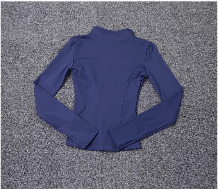 Women Sport Jacket Long Sleeve Shirt Workout Gym Training Clothing Yoga Sportswear