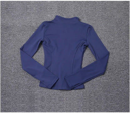 Women Sport Jacket Long Sleeve Shirt Workout Gym Training Clothing Yoga Sportswear
