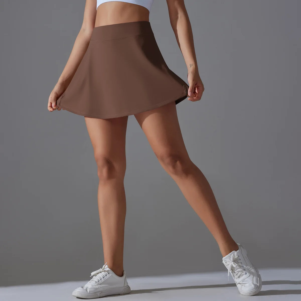 Women Tennis Skirt Ruffled Skirt With Shorts Golf Wear High Waist Breathable Yoga Skort