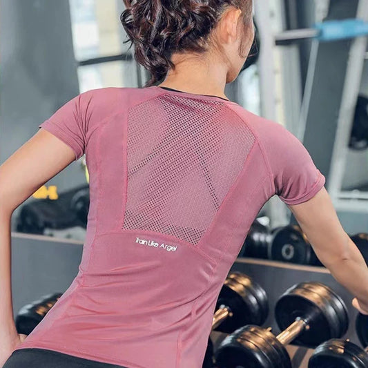 Ladies Sportswear Yoga Wear Quick Dry Seamless short sleeve Gym T-Shirt Tops