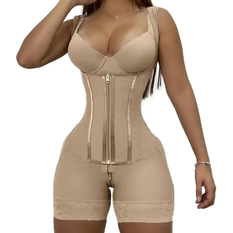 Body Shaper Women Shapewear Bodysuit 9-bone High Compression Girdles Double Tummy Control Full Body Open Crotch