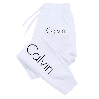 Casual Printed Sports Running Trousers  Drawstring Solid Sweatpants Unisex Gym Wear