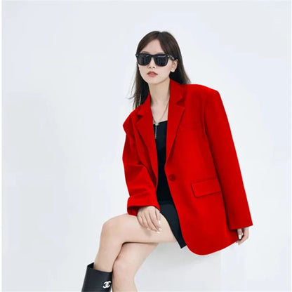 Casual Suit Jacket for Women Loose Version Temperament Commuting Small Suit Top for Women Blazer