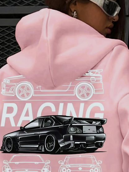 High-end cartoon-printed sports hoodies women's clothing, casual women's hoodies