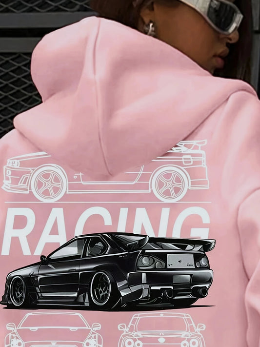 High-end cartoon-printed sports hoodies women's clothing, casual women's hoodies