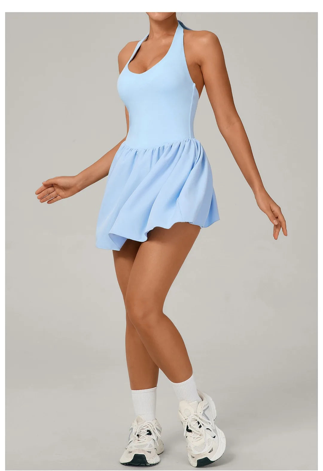 Women's One-piece Tennis Dress Sports  Anti-light Backless Golf Badminton Casual Workout Fitness Dress