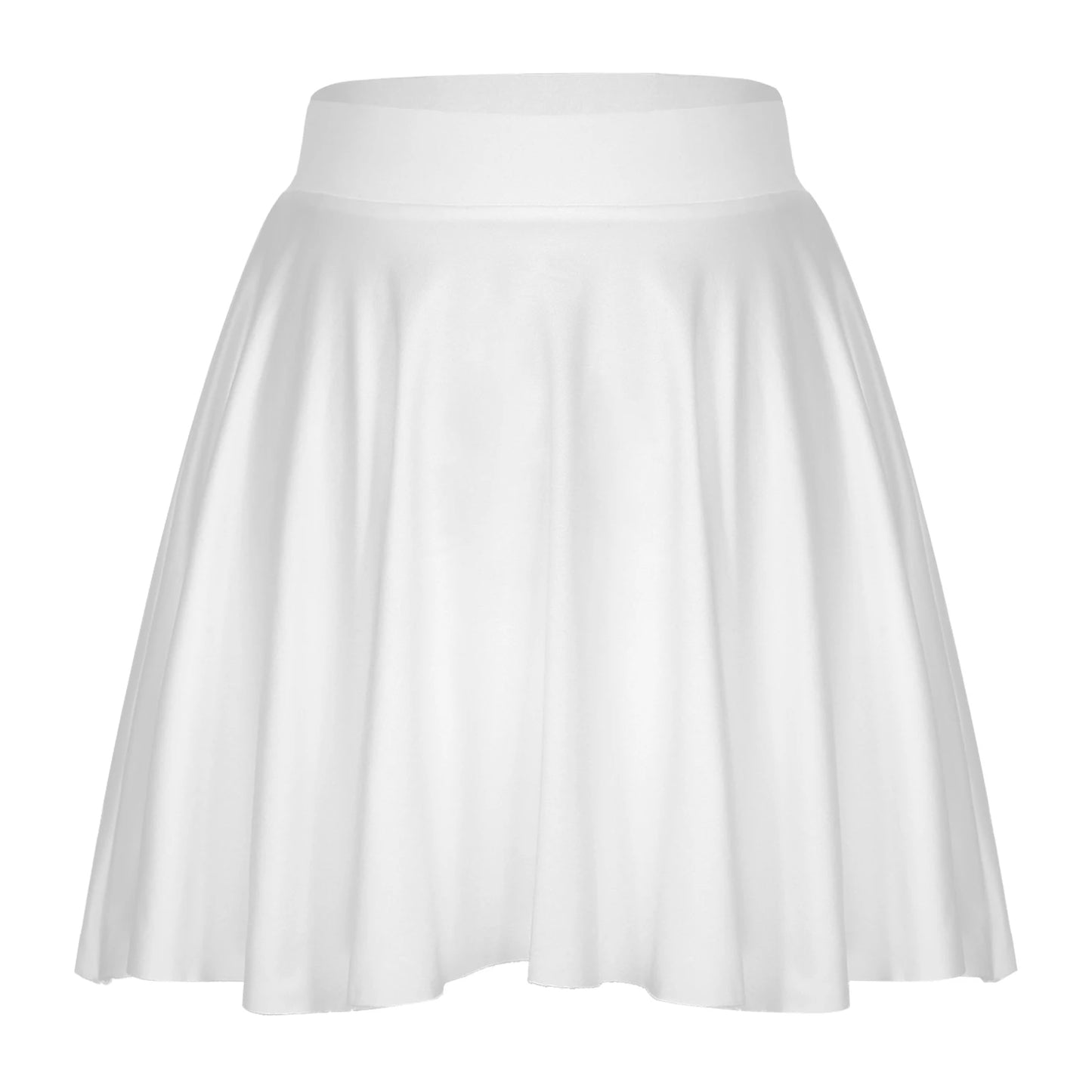 Sexy Ruffle Skirt Casual  Solid Color Elastic Waistband Flared Skirts Loungewear Homewear Sportwear Clubwear