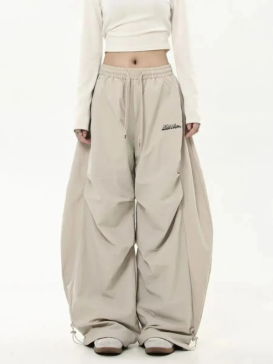 Women Casual Solid Low Waist Wide Leg Baggy Streetwear Oversize Sweatpants