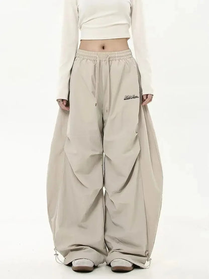 Women Casual Solid Low Waist Wide Leg Baggy Streetwear Oversize Sweatpants