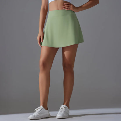 Women Tennis Skirt Ruffled Skirt With Shorts Golf Wear High Waist Breathable Yoga Skort