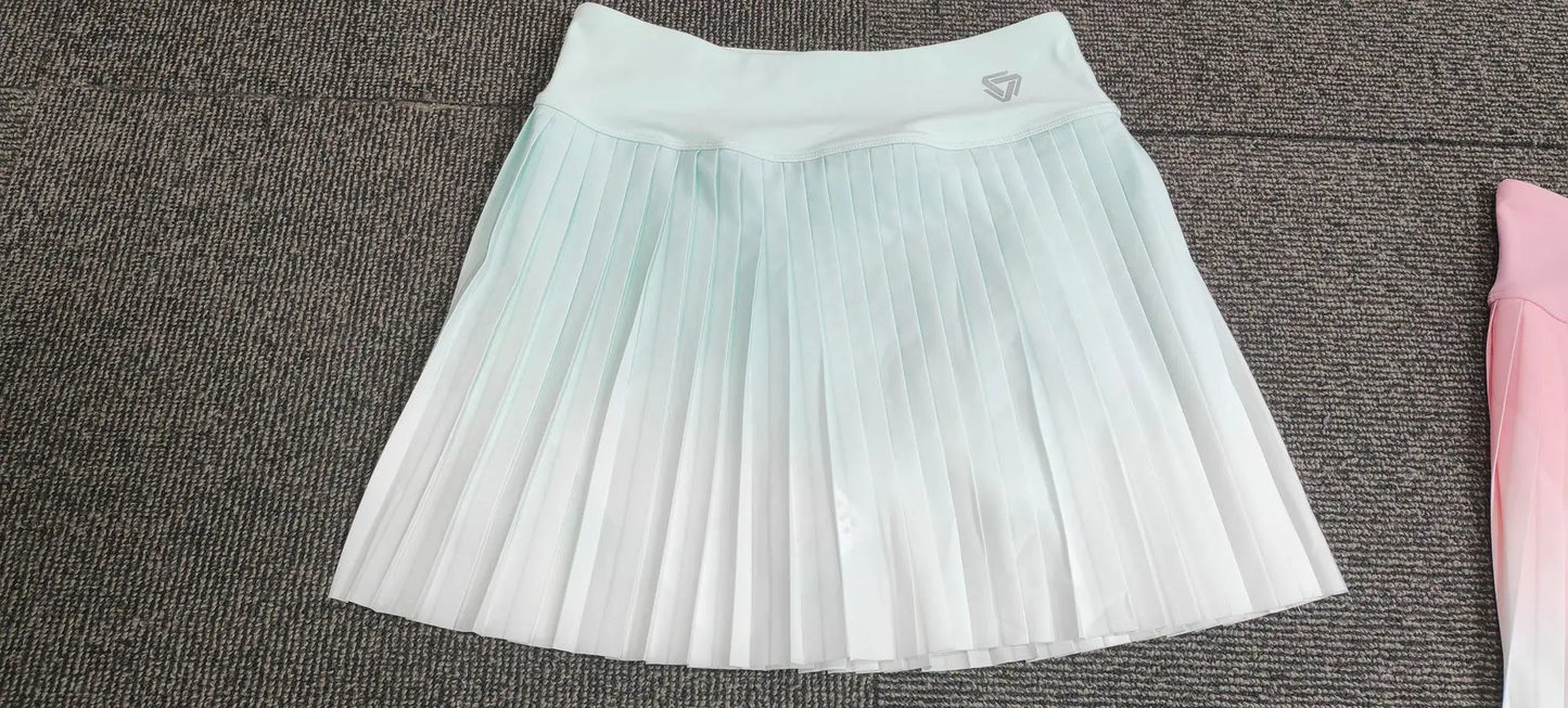 Golf Mini Skirt High Waist Pleated Tennis Sport Skirt Pocket  Fitness Casual Skorts