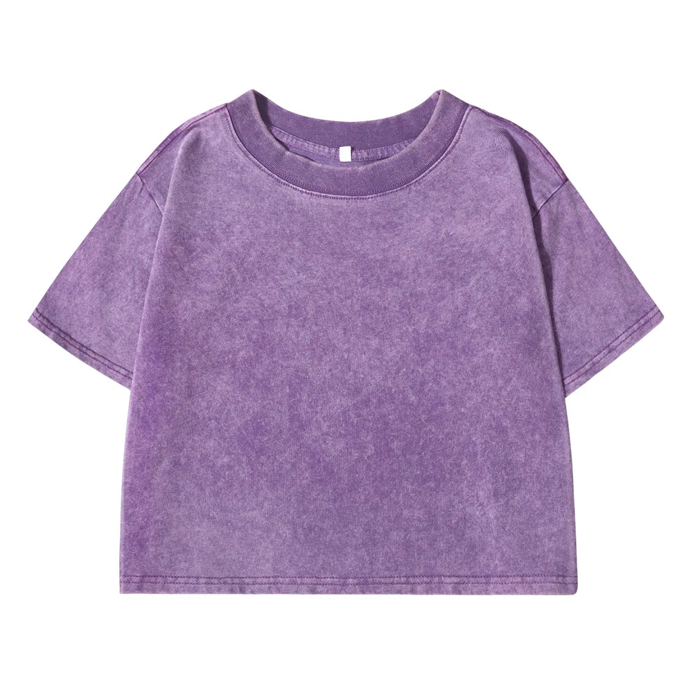 Solid Color Slim Casual Sport Short Sleevel Retro T-shirt