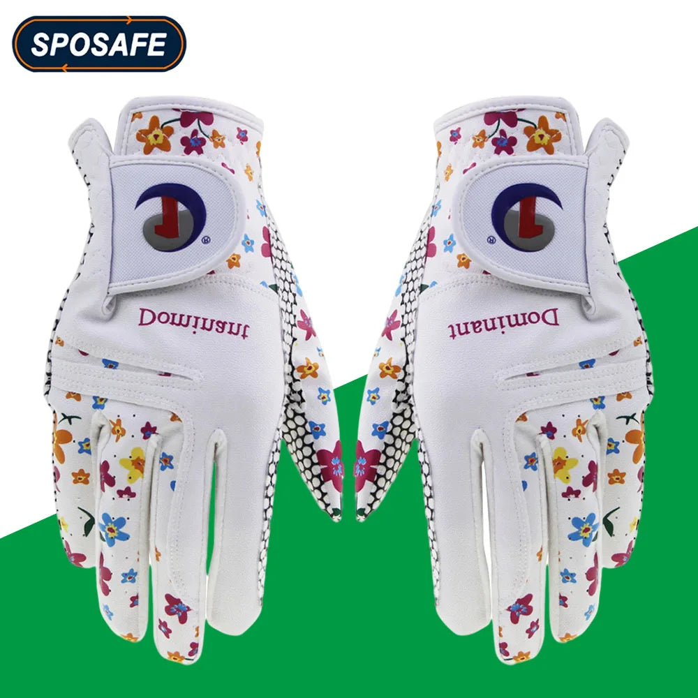 1Pair Golf Gloves  Leather Soft  Durable Gloves Anti-skid Breathable Sports Gloves