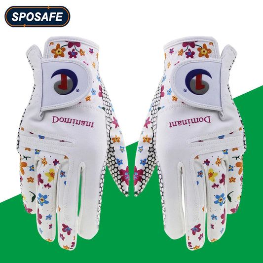 1Pair Golf Gloves  Leather Soft  Durable Gloves Anti-skid Breathable Sports Gloves