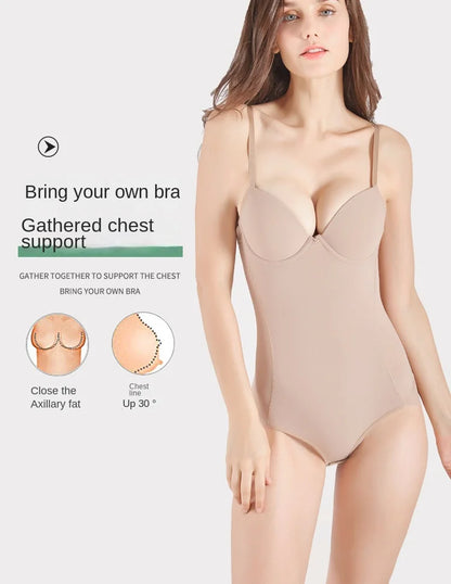 Underwire White Bodysuit Stretch Silky Underwear Shapewear