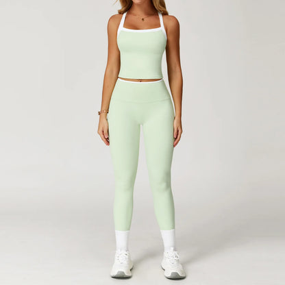 Yoga Set for Women Tight-fitting Gym Outfit Sportswear Yoga Vest Running Shorts Fitness Clothes