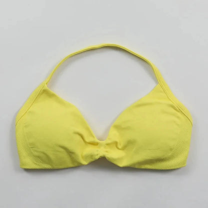 Strappy Bra Gym Top Women High Support Thin Strap Push up Bra