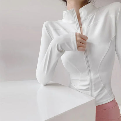 Quick Drying Sports Tight Top Yoga Jacket Long Sleeve S-3XL