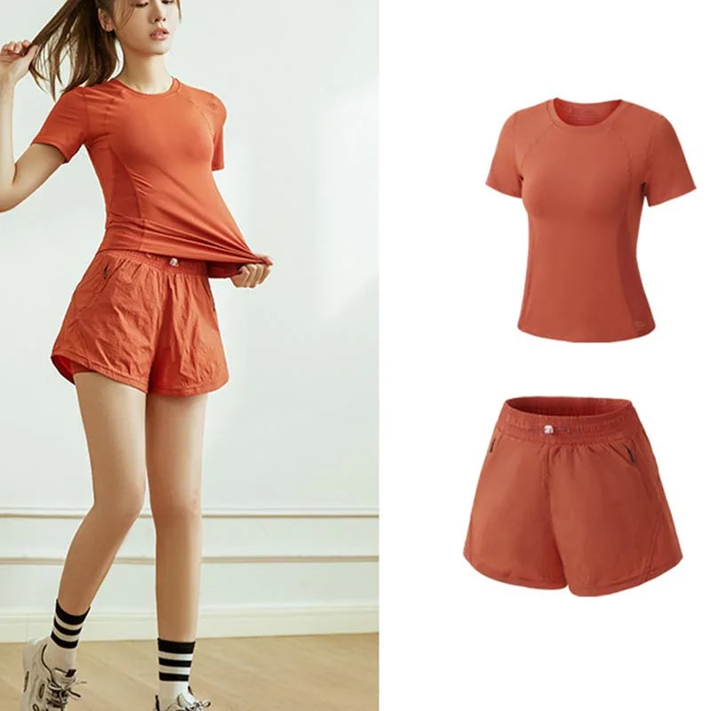 Yoga Wear Sport High Waist Short Pocket Sportswear Fitness Outfit Push Up Quick Drying