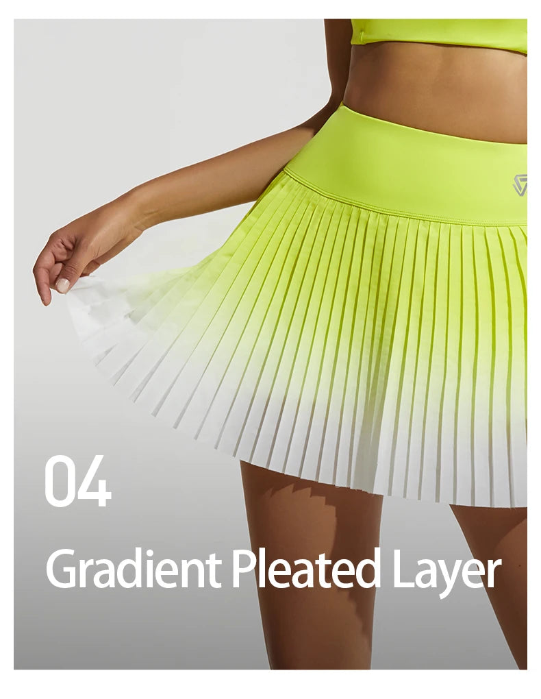 Golf Mini Skirt High Waist Pleated Tennis Sport Skirt Pocket  Fitness Casual Skorts