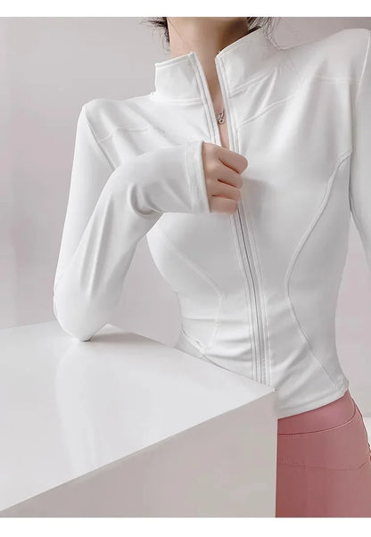 Quick Drying Sports Tight Top Yoga Jacket Long Sleeve S-3XL