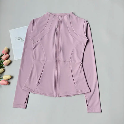 Quick Dry Workout Jacket, Slim Fit Long Sleeve Fitness Top, Breathable for Professional Training